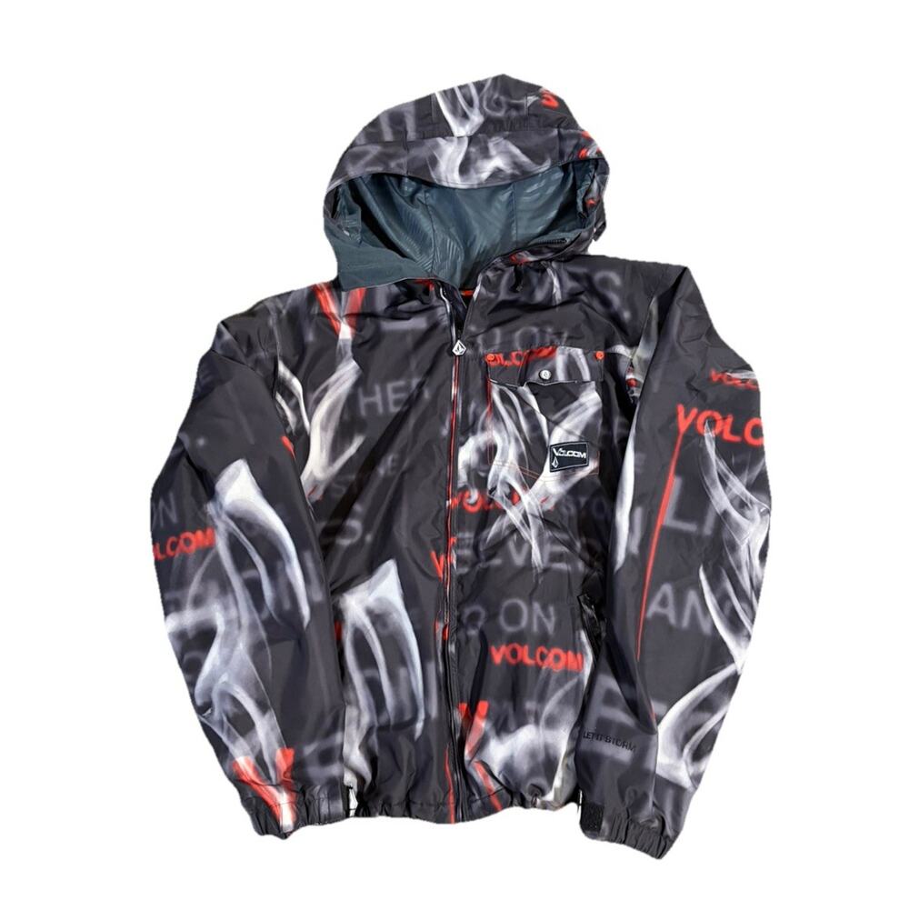 Y2K Volcom Men’s Smoke Nimbus 5,000MM Hooded Snowboard Skiing Jacket Zip SZ L
